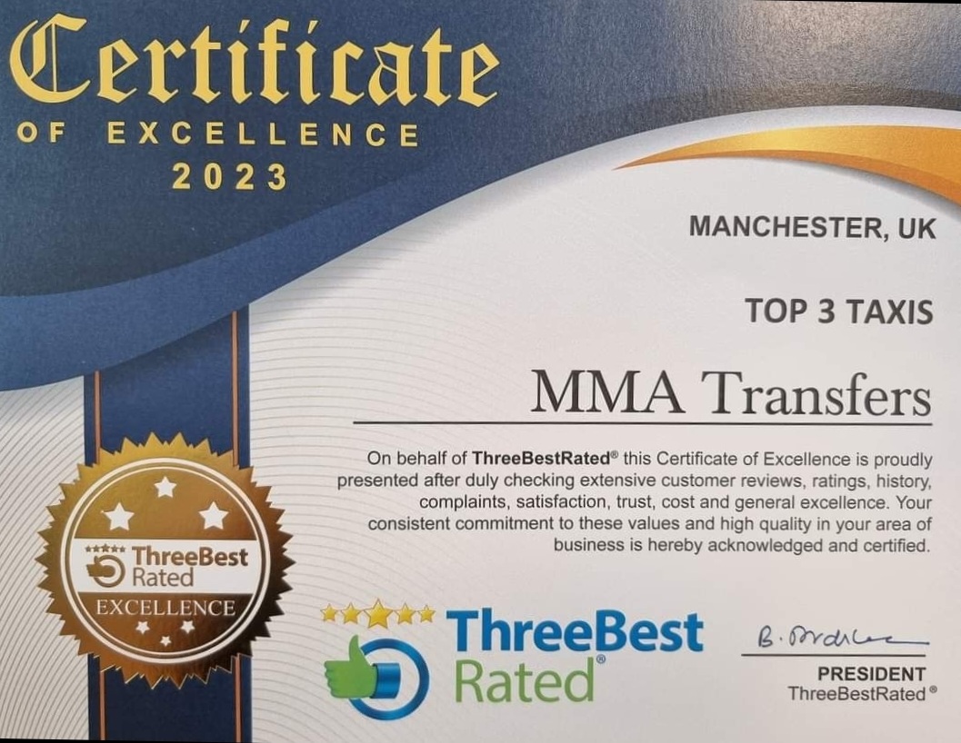 Manchester Airport Taxi Service awarded excellent